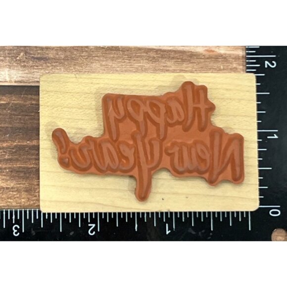 1999 PSX F-2737 HAPPY NEW YEAR CELEBRATION WOOD MOUNTED RUBBER STAMP - Picture 3 of 3